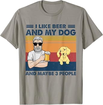 I Like Beer My Dog And Maybe 3 People Cream Dachshund Lover T-Shirt