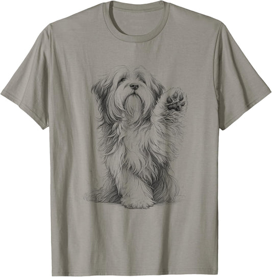 Tibetan Terrier Dog Paw Design T-Shirt