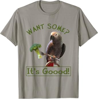 African Grey Parrot Broccoli T-Shirt