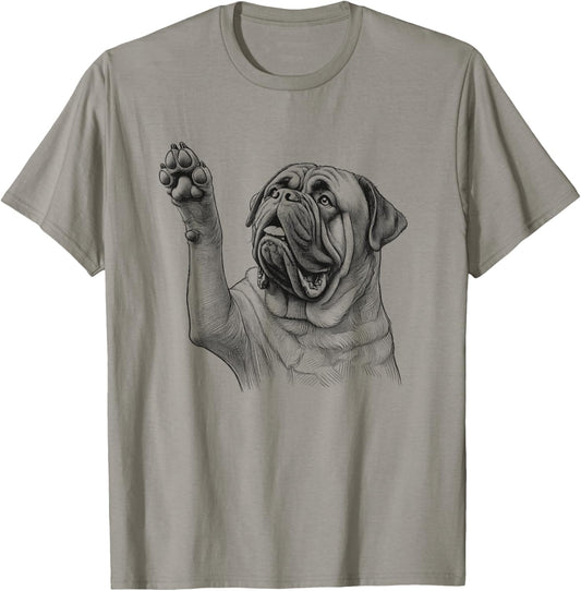 Bullmastiff Raising Paw Design for Dog Owner T-shirt
