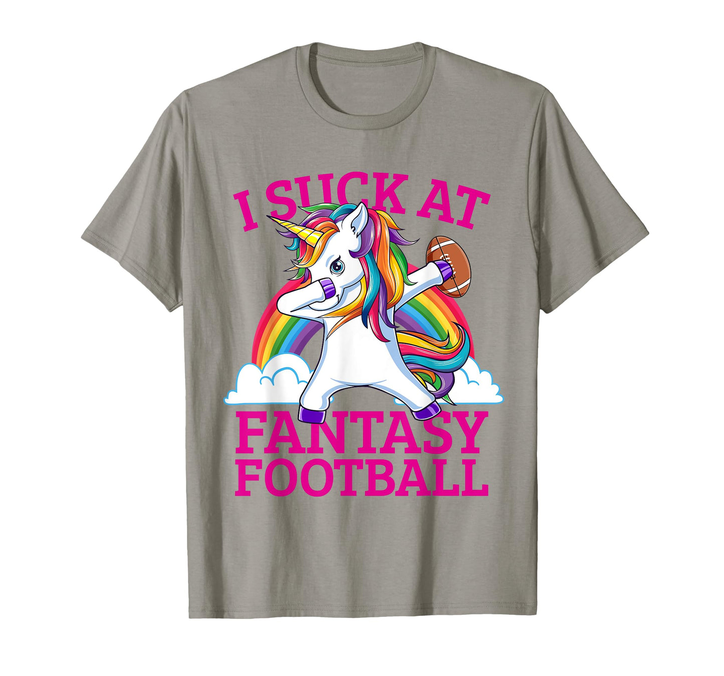 Funny I Suck At Fantasy Football Dabbing Unicorn Loser T-Shirt
