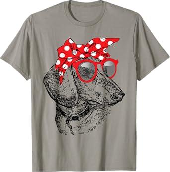 Dachshund Dog Mom Bandana Sunglasses Mother's Day T-Shirt for Men Women
