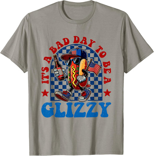 It’s A Bad Day To Be A Glizzy Funny 4Th Of July Hot-Dog T-Shirt