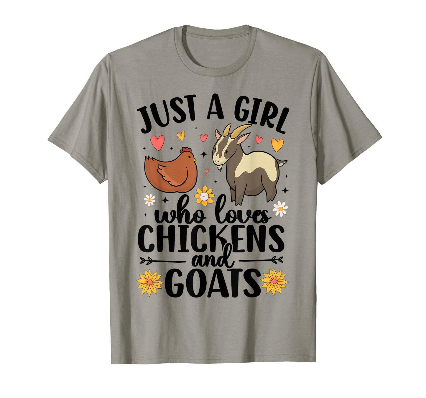 Just A Girl Who Loves Chicken and Goats Farming Farmer Women T-Shirt
