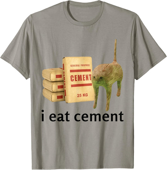 I Eat Cement Cat Shirt Kids Funny Dank Cat Meme T-Shirt