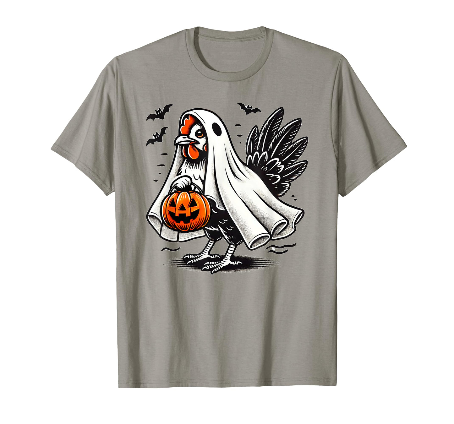 Shivering Chicken Halloween Ghost Rooster Trick Or Treat T-Shirt