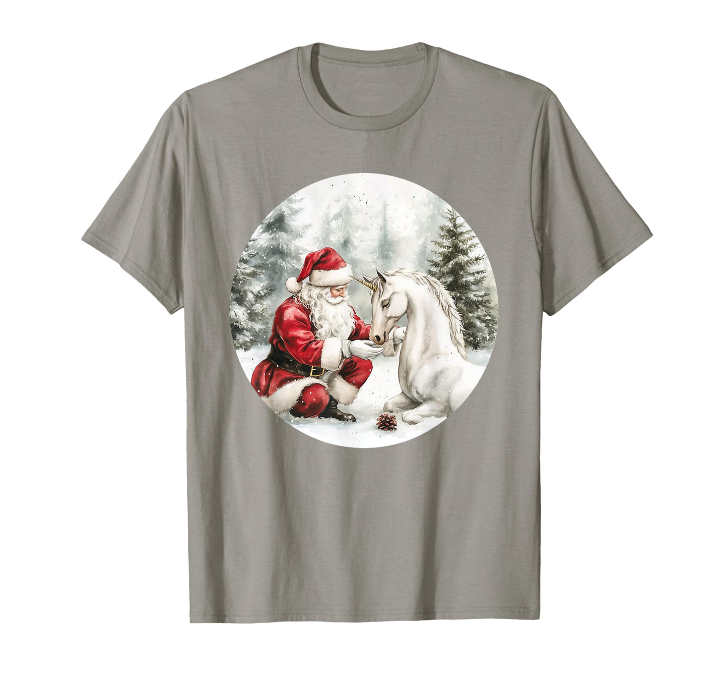 Christmas Unicorn Santa Claus Winter Holiday For Girls T-Shirt