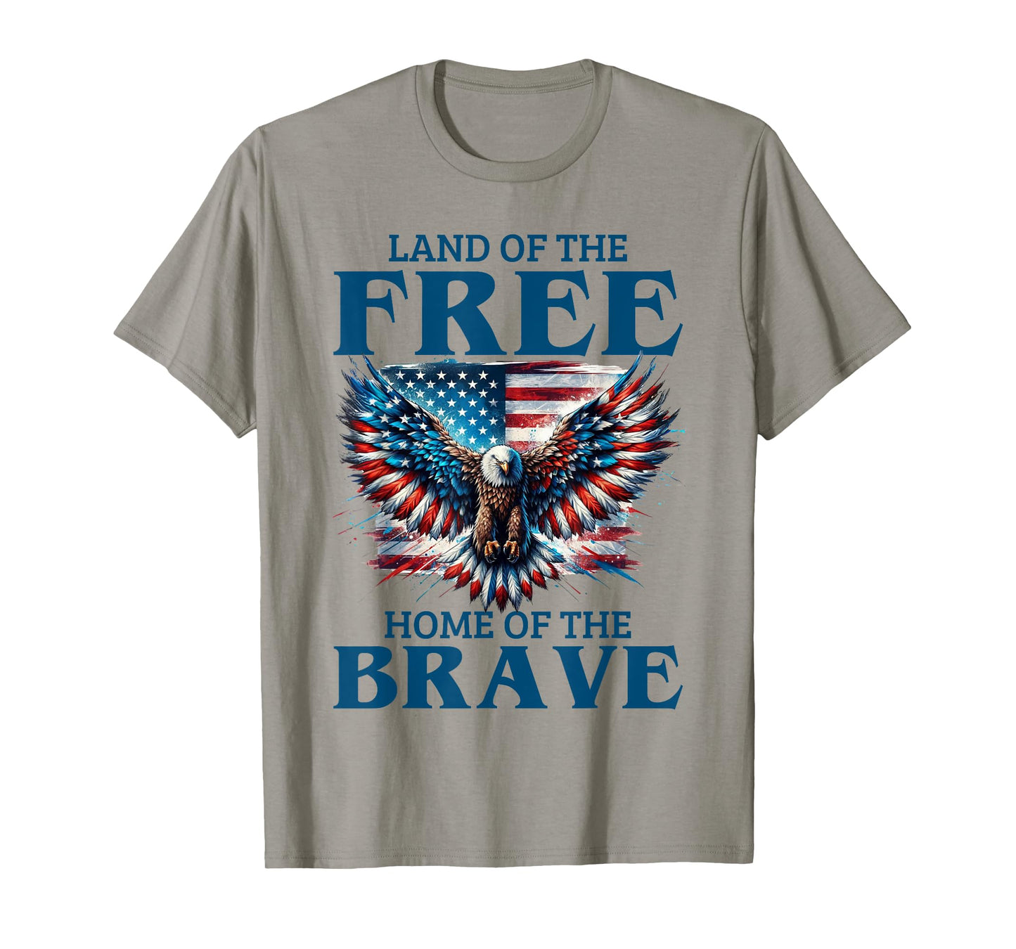Land Of The Free Home Of The Brave Eagle Usa Vintage Flag T-Shirt