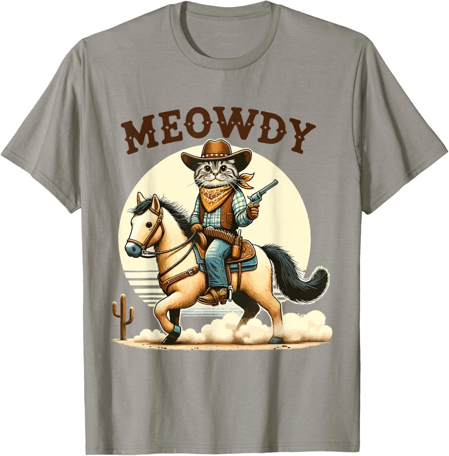 Meowdy Partner Cat Cowboy Horse Howdy Funny Country Western T-Shirt