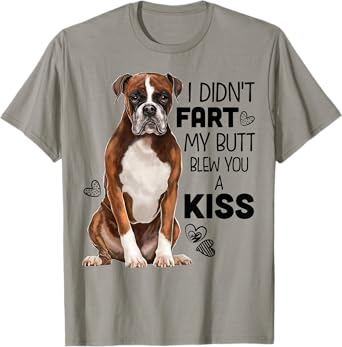 Boxer Dog Shirt - Funny Dog Mom/Dad Gift T-Shirt - Grey, Unisex-Adult, Short Sleeve, Classic Fit, Small
