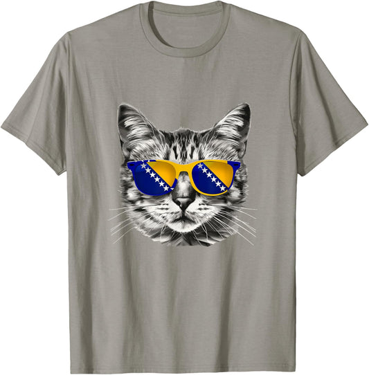 Bosnian Flag Cat Owner Souvenirs Products Kitten Bosnia T-Shirt
