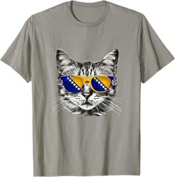 Bosnian Flag Cat Owner Souvenirs Products Kitten Bosnia T-Shirt