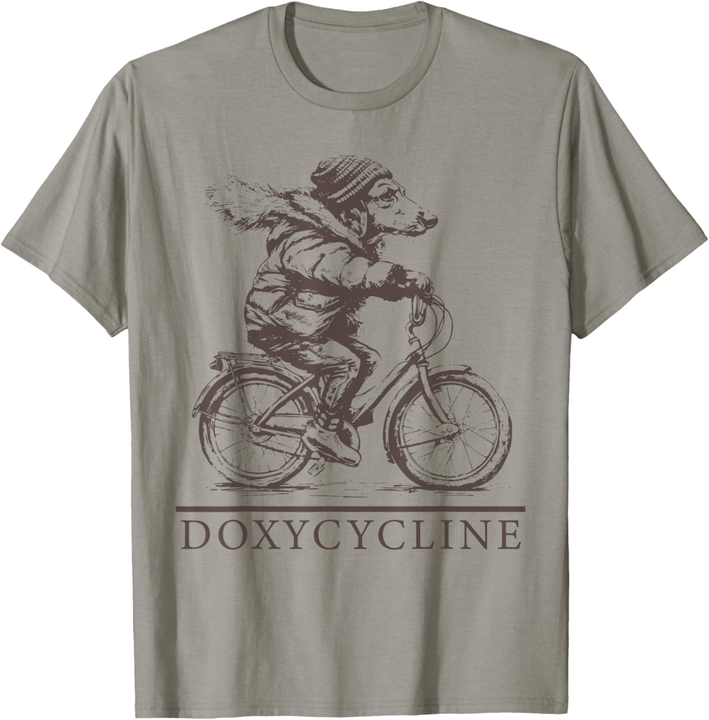 Doxycycline Pharmacy Dog T-Shirt for Pharmacy Students, Pharmacists, Pharma Technicians - Unisex Grey Short Sleeve Classic Fit Cotton T-Shirt