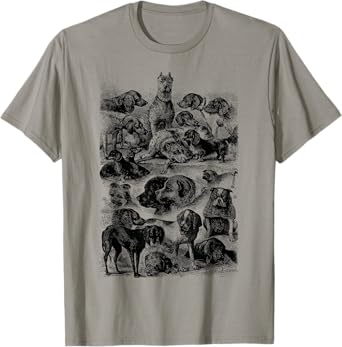 Dog Breeds Identification Vintage Types of Dogs Canine Men Women Kids T-Shirt