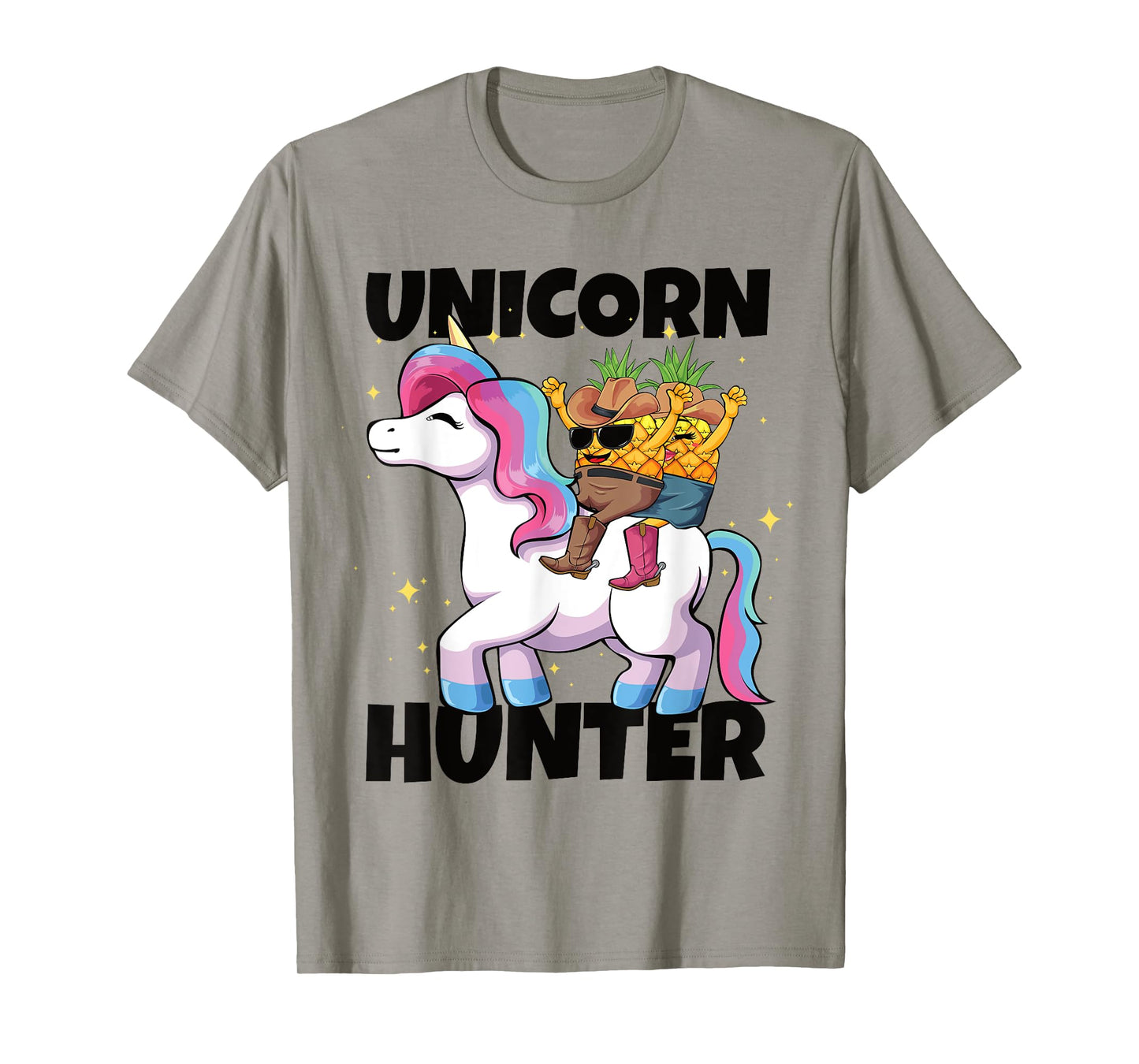 Upside Down Pineapple Swinger Unicorn Hunter T-Shirt