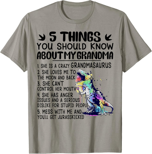 5 Things You Should Know About My Grandma Tie Dye Dinosaur T-Shirt