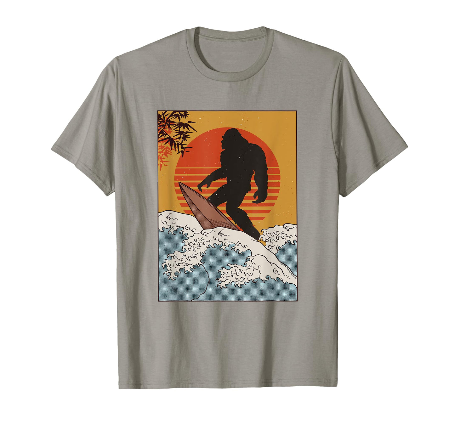 Japanese Vintage Kanagawa Art Great Wave - Surfing Bigfoot T-Shirt