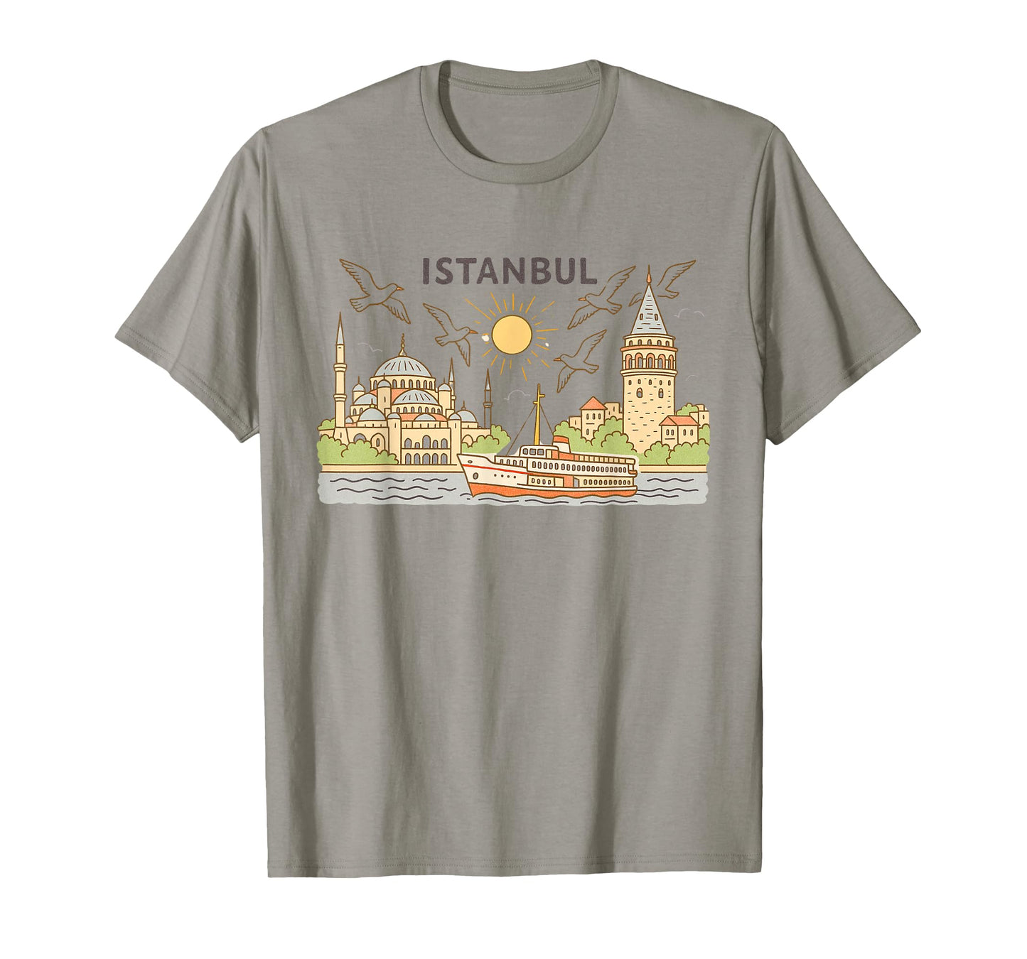 Istanbul Skyline Art Graphic Tee Turkey Travel Souvenir T-Shirt