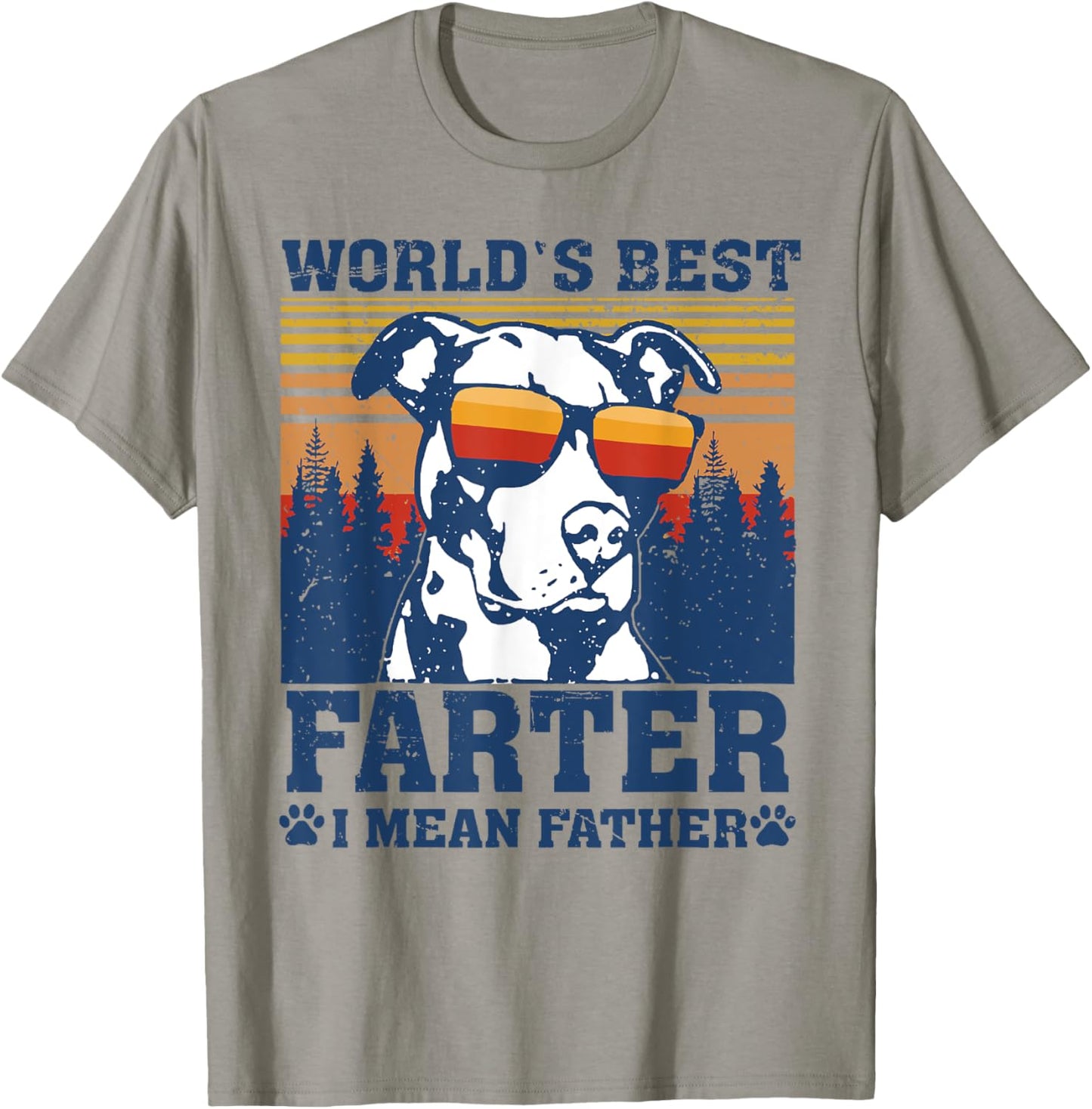 World's Best Farter I Mean Father Fathers Day Funny Dad Dog T-Shirt