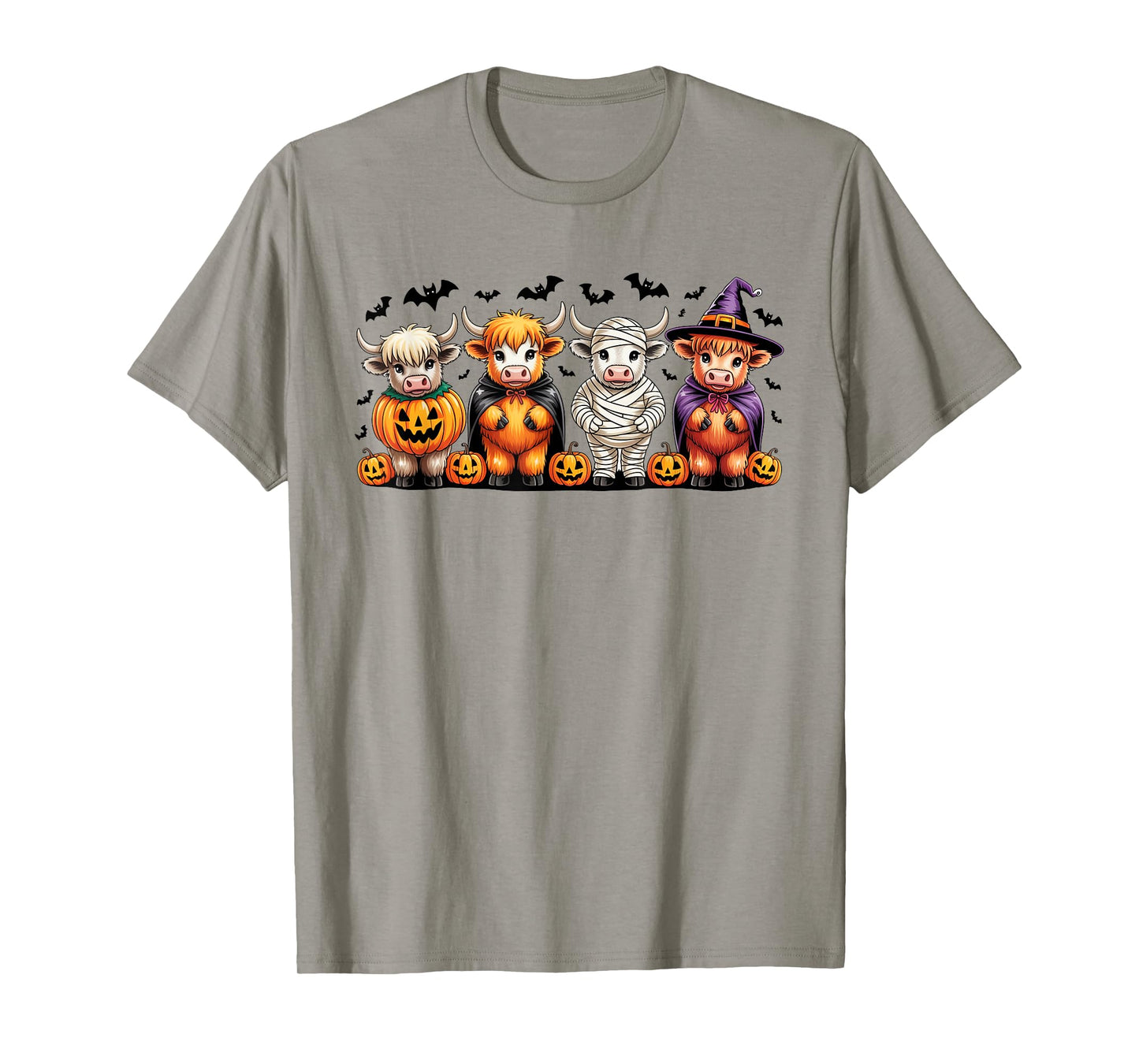 Halloween Highland Cow Witchy Cow Spooky Pumpkin Hello Fall T-Shirt