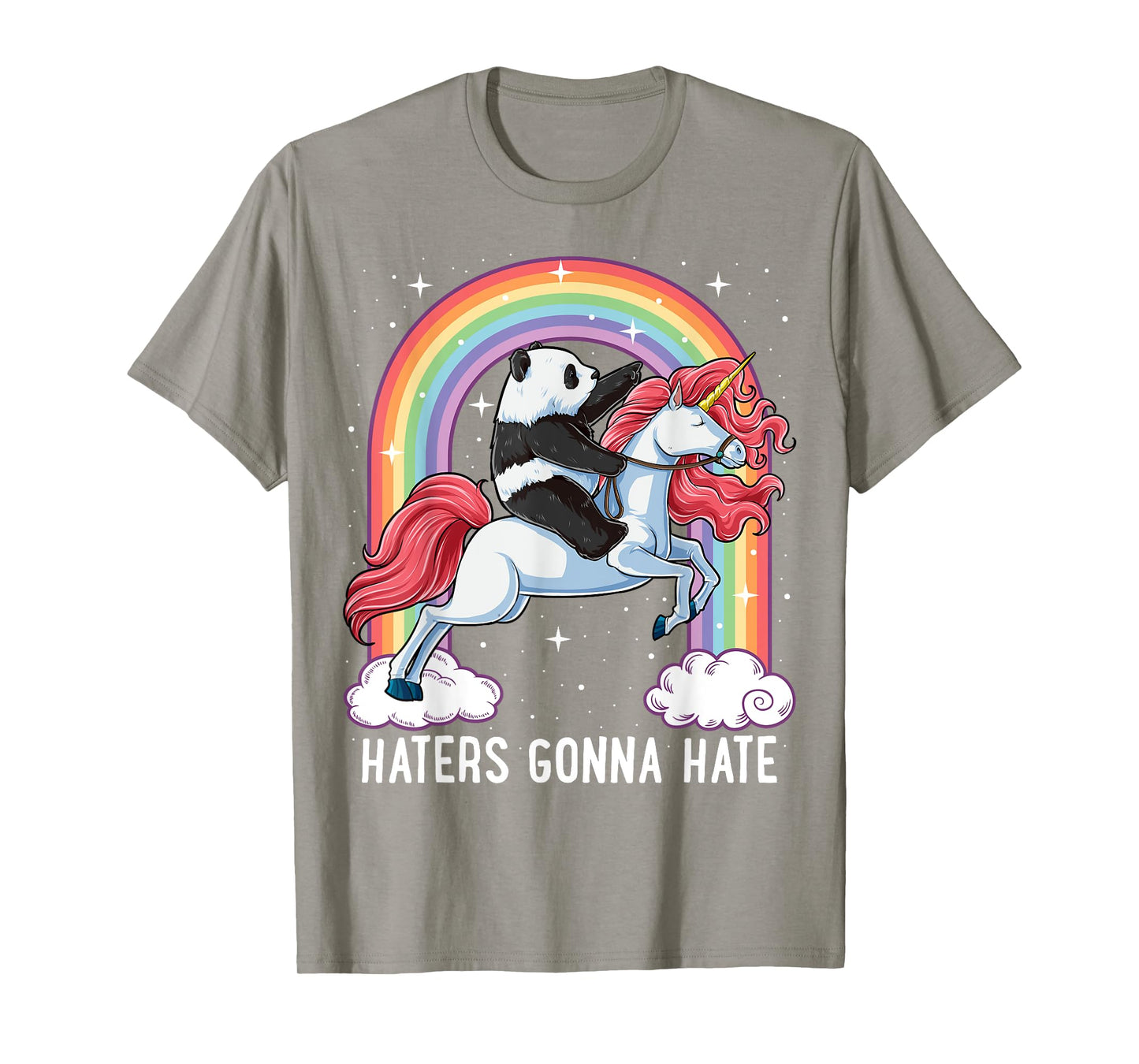 Panda Riding Unicorn Funny Haters Gonna Hate Pandicorn Girls T-Shirt