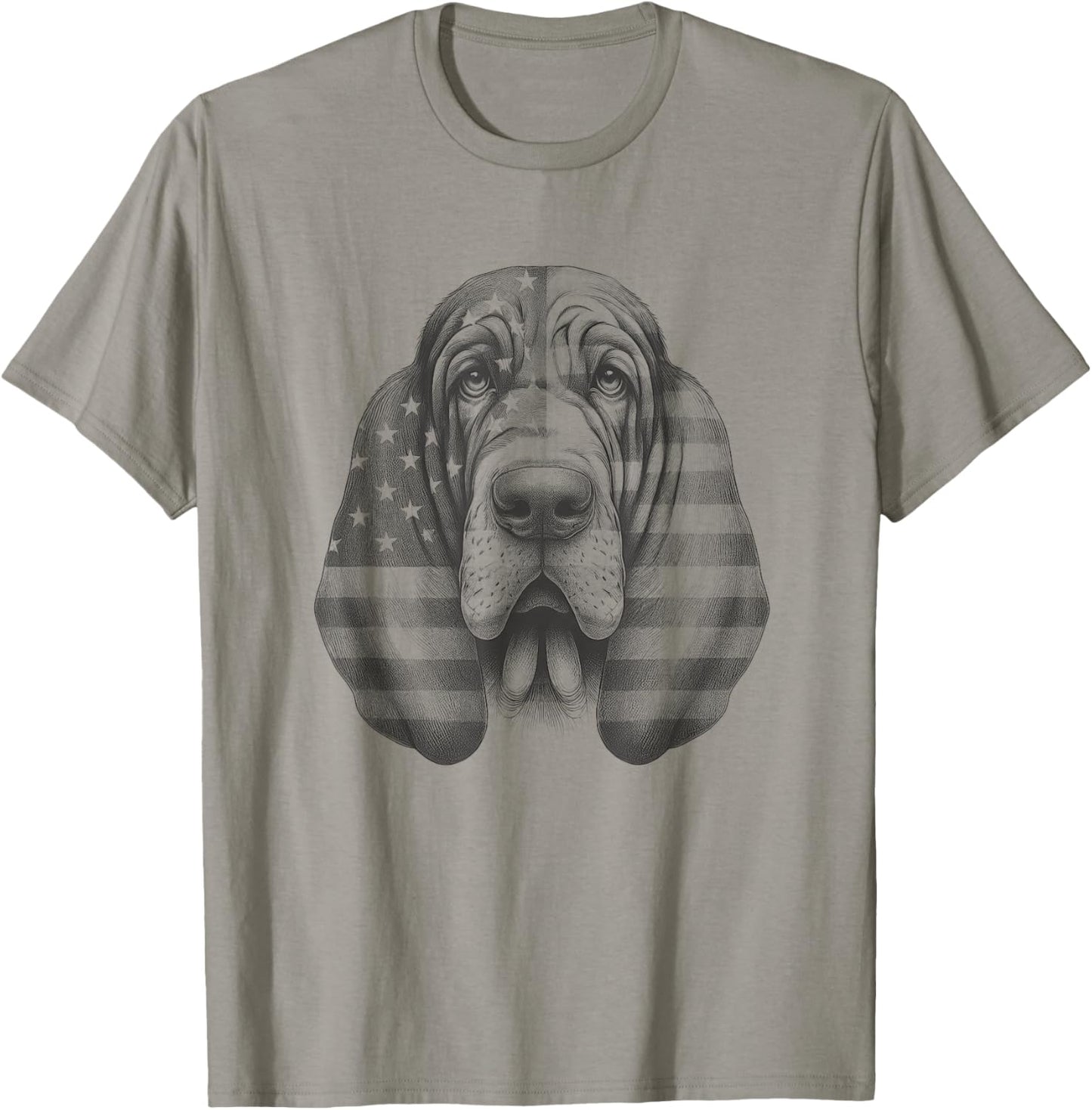 Bloodhound American Flag Usa 4th of July Dog Design T-shirt