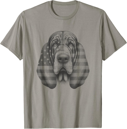 Bloodhound American Flag Usa 4th of July Dog Design T-shirt