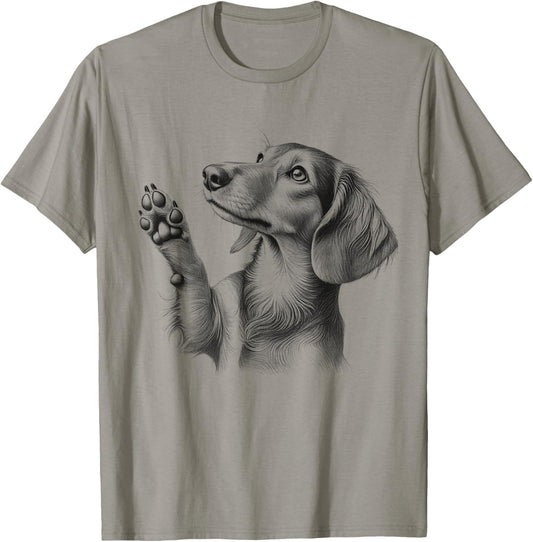 Dachshund Raising Paw Doxie Weiner Dog Design T-Shirt