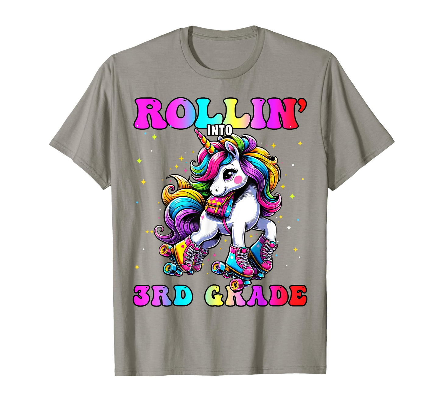 3rd Grade Back To School First Day Girl Rollin Unicorn T-Shirt