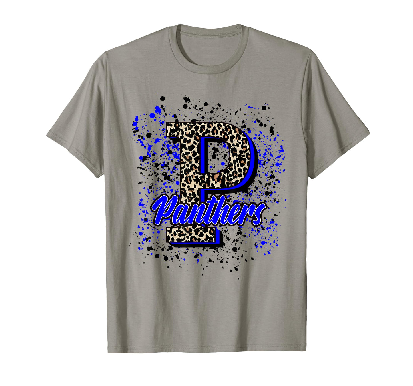 Panthers Mascot Blue Black School Spirit T-Shirt