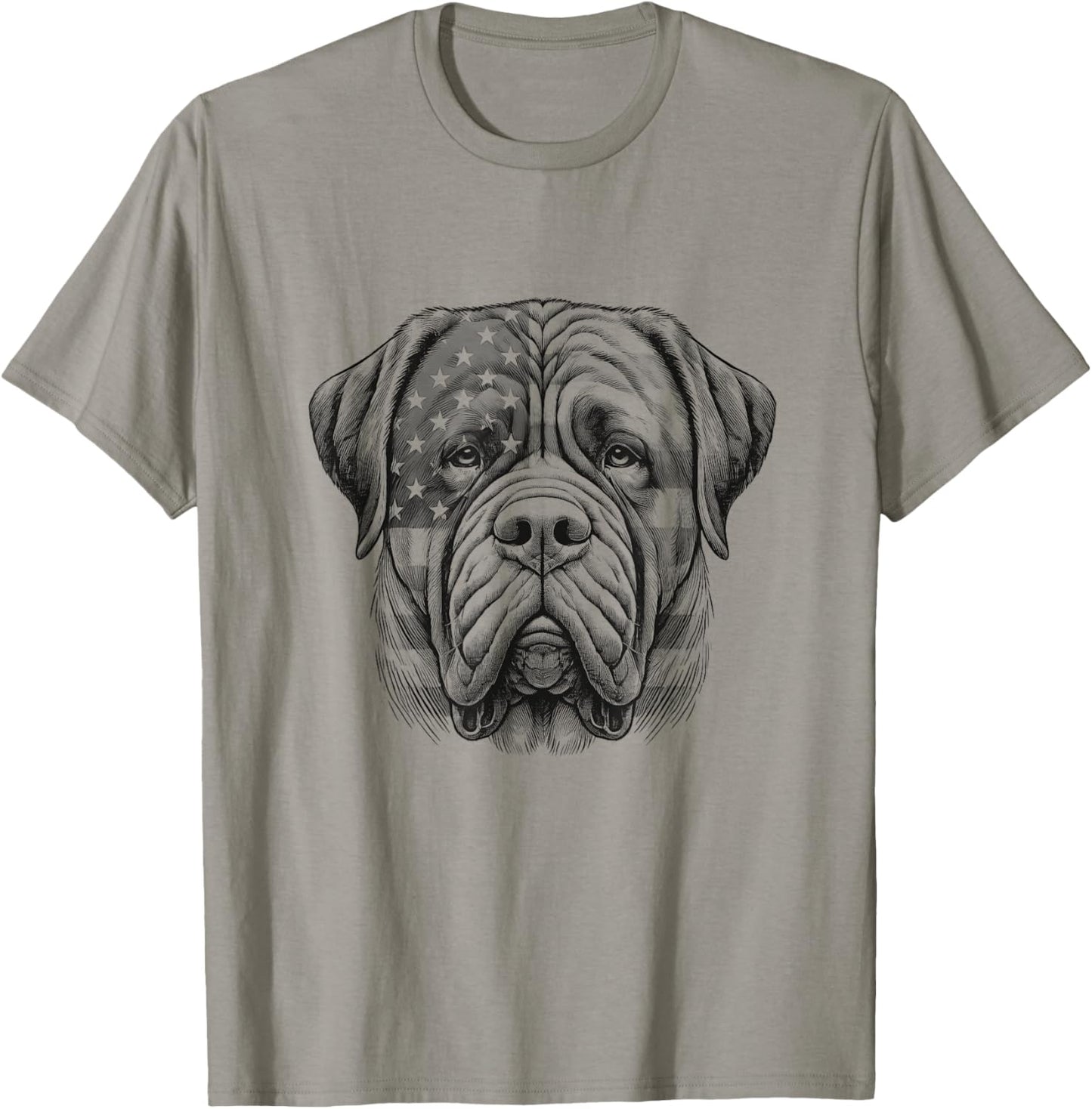 English Mastiff Dog American Flag USA 4th of July Design T-Shirt