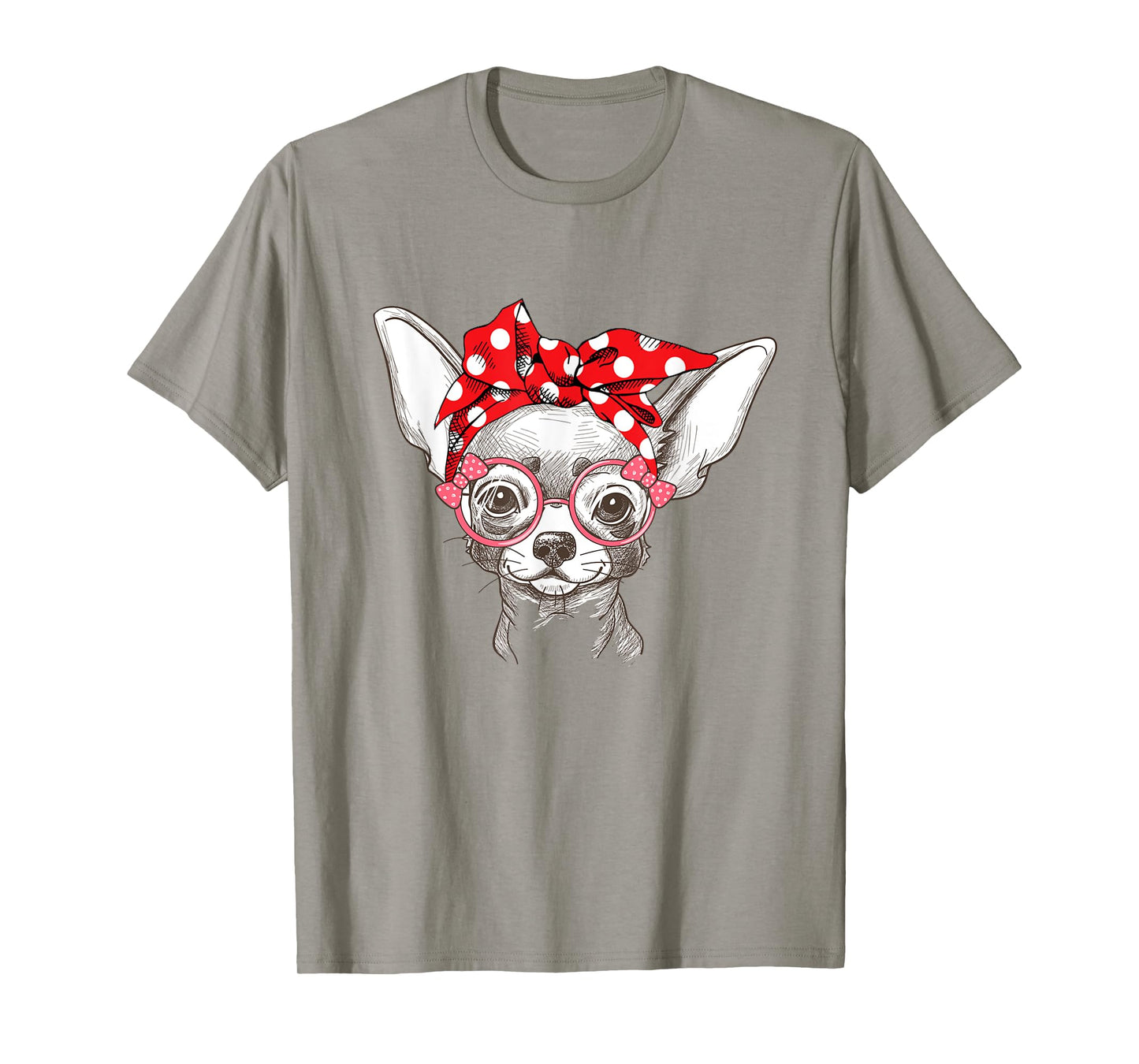 Funny Cute Chihuahua Mom Wears Bandana T-shirt