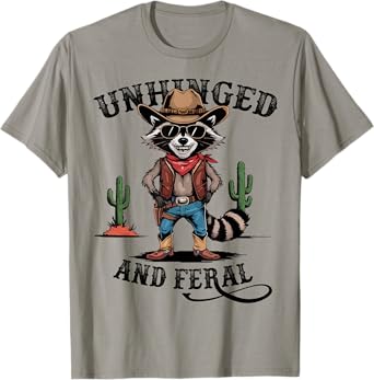 Unhinged Feral Raccoon Cowboy Men Toddler Funny Trash-Panda T-Shirt