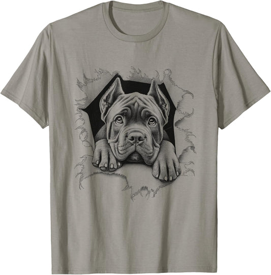 Cute Cane Corso Peeking Dog Owner Design T-Shirt