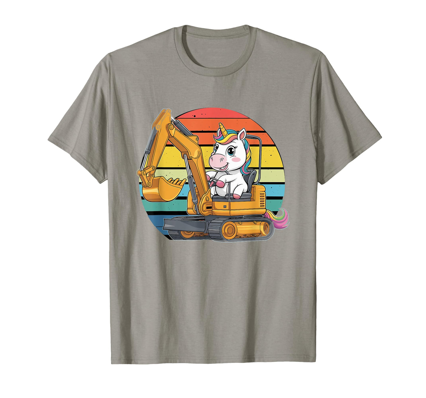 Retro Unicorn Excavator Operator Construction Excavators T-Shirt