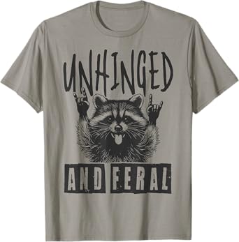 Raccoon Unhinged And Feral Retro T-Shirt