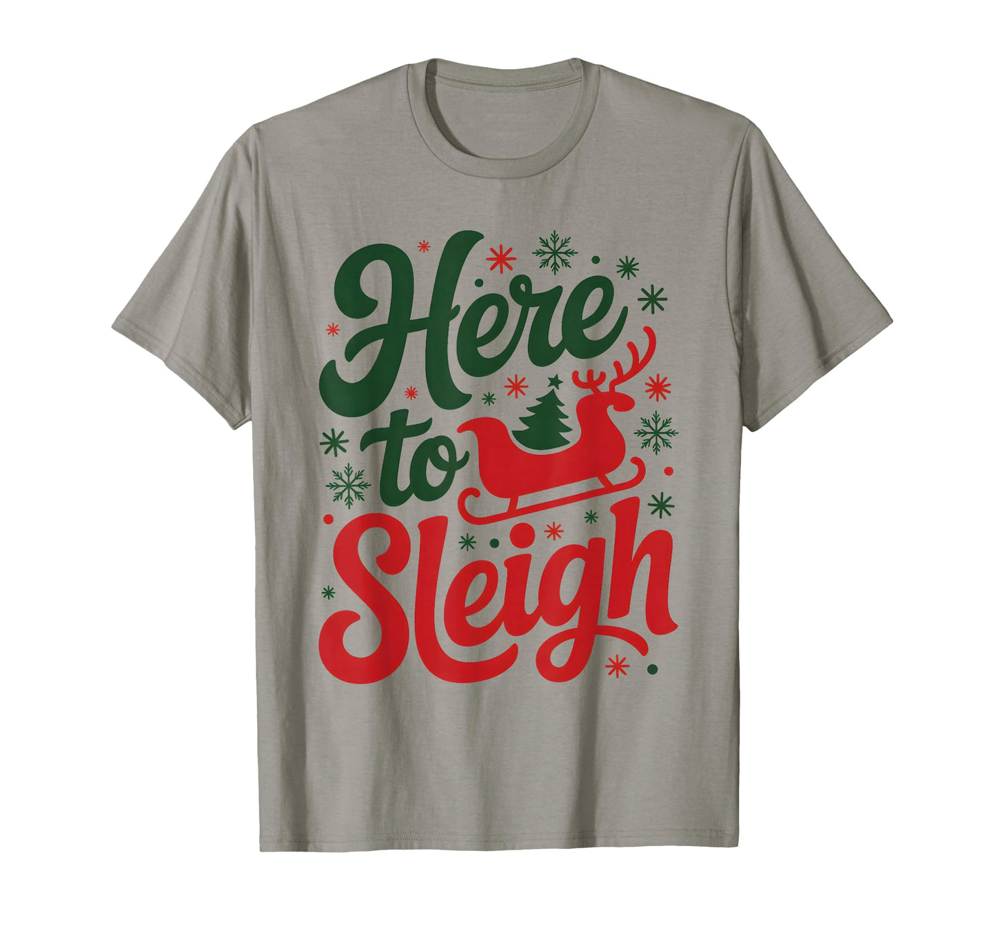 Here to Sleigh Funny Xmas Funny Slay Christmas Puns Reindeer T-Shirt