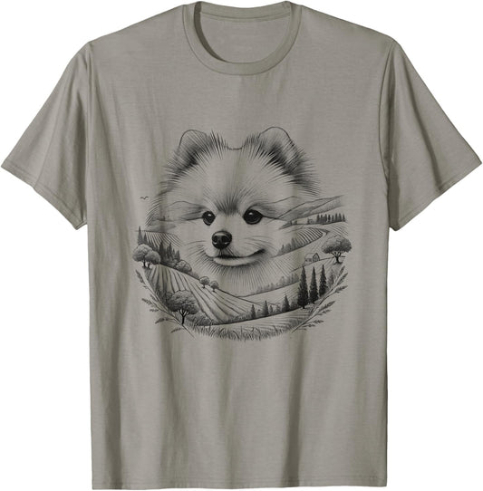 Pomeranian Pom Dog Nature Memorial Design Idea T-Shirt