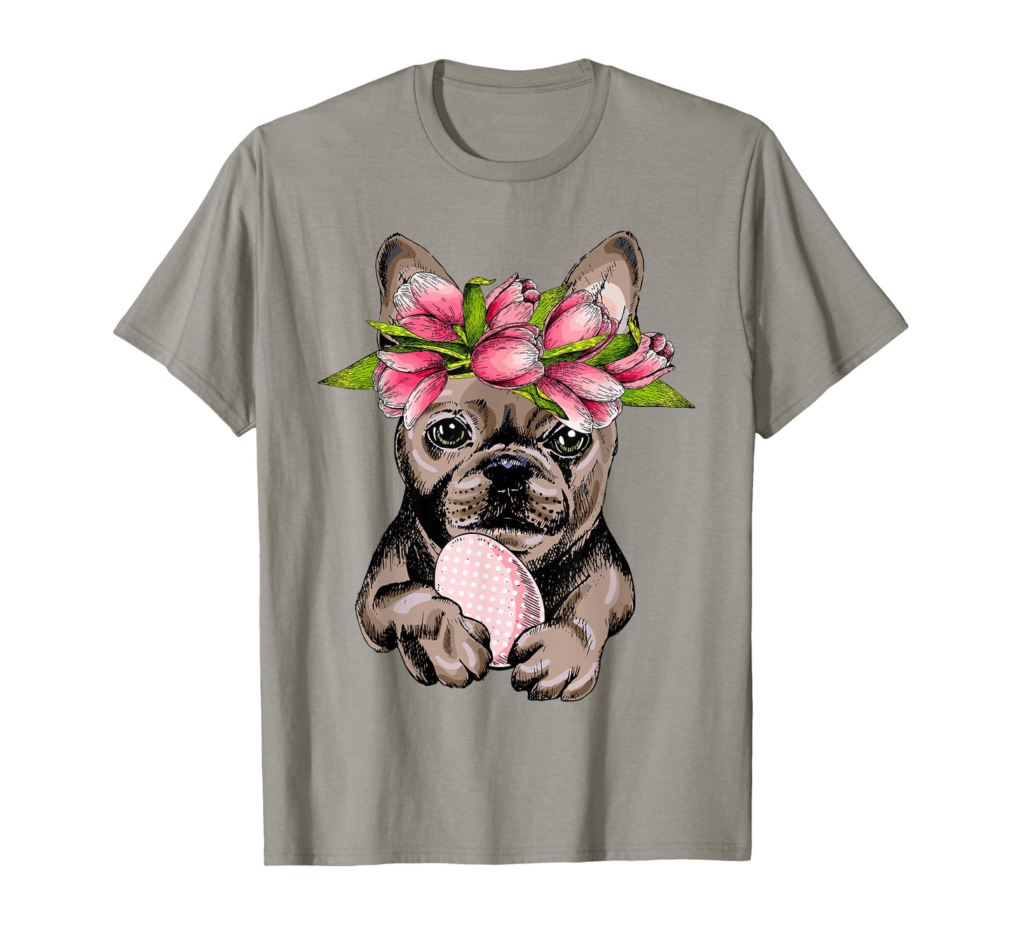 Bunny French Bulldog Dog Happy Easter Day Lover Egg Hunt Men Women Girls Kids T-Shirt