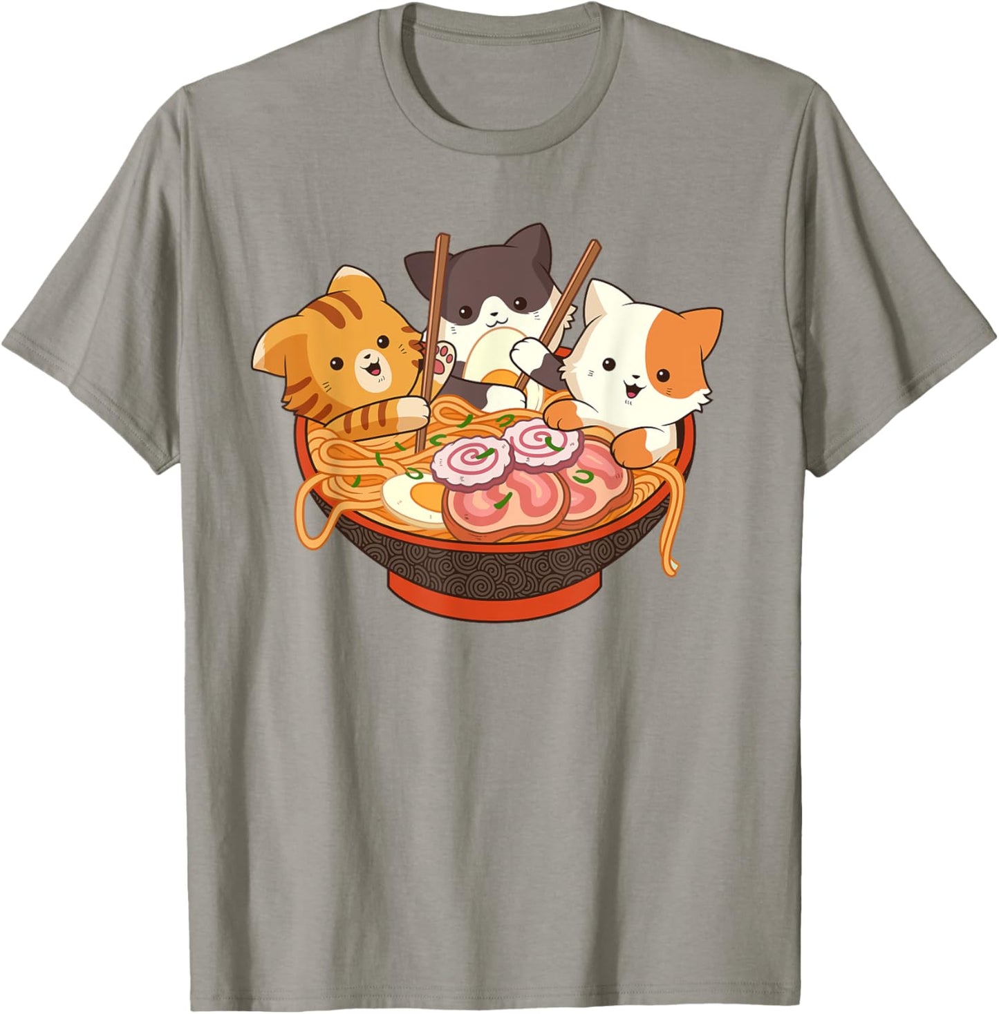 Kawaii Cute Anime Cats Otaku Japanese Ramen Noodles T-Shirt