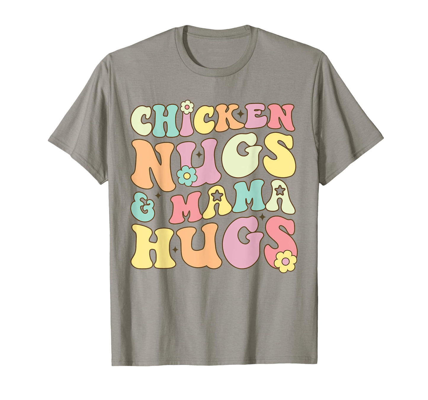 Retro Groovy Chicken Nugs and Mama Hugs Toddler Nuggets T-Shirt