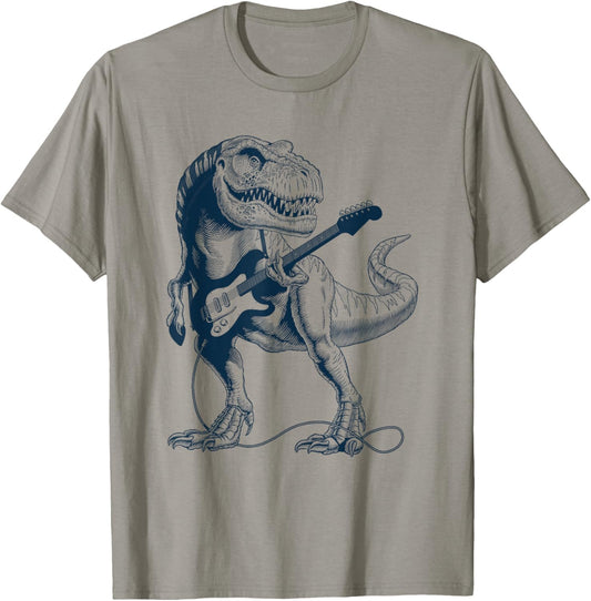 Dinosaur Playing Guitar Guitar Player T-Rex Dinosaur Lover T-Shirt