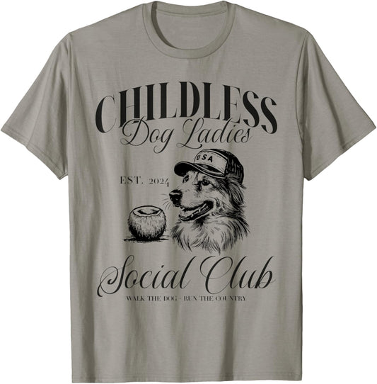 Childless Dog Lady Ladies USA Vintage 2024 T-Shirt