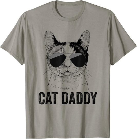 Cat Daddy Vintage Calico Cat Dad Father's Day T-Shirt