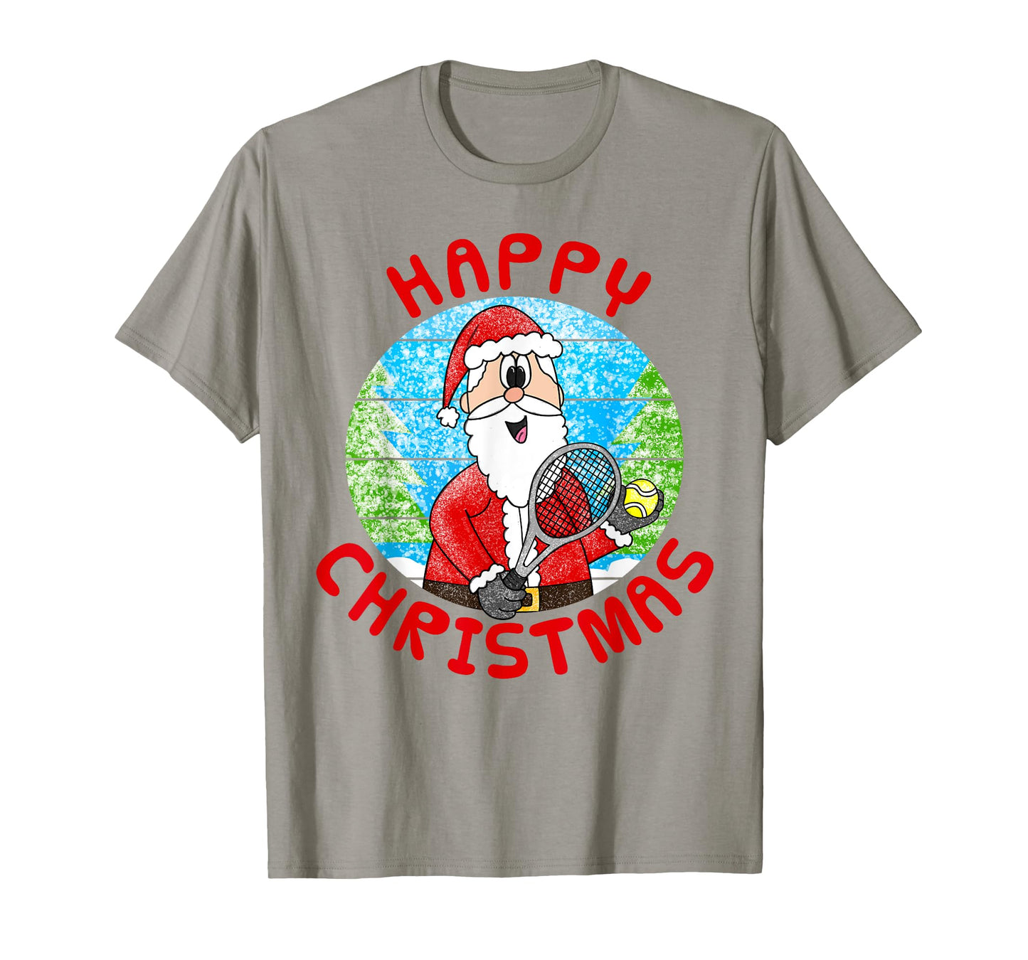 Christmas Santa Playing Tennis, Xmas Funny T-Shirt