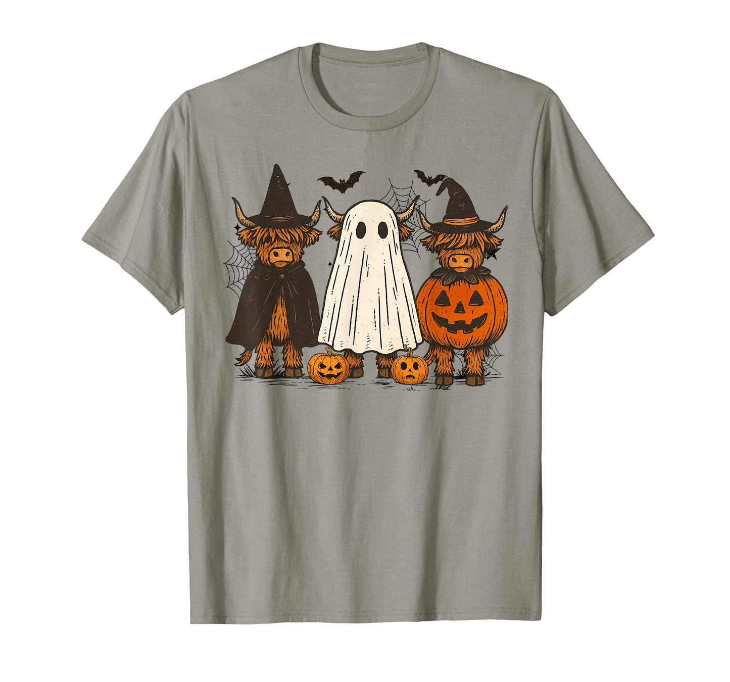 Halloween Highland Cow Witchy Cow Spooky Pumpkin Hello Fall T-Shirt