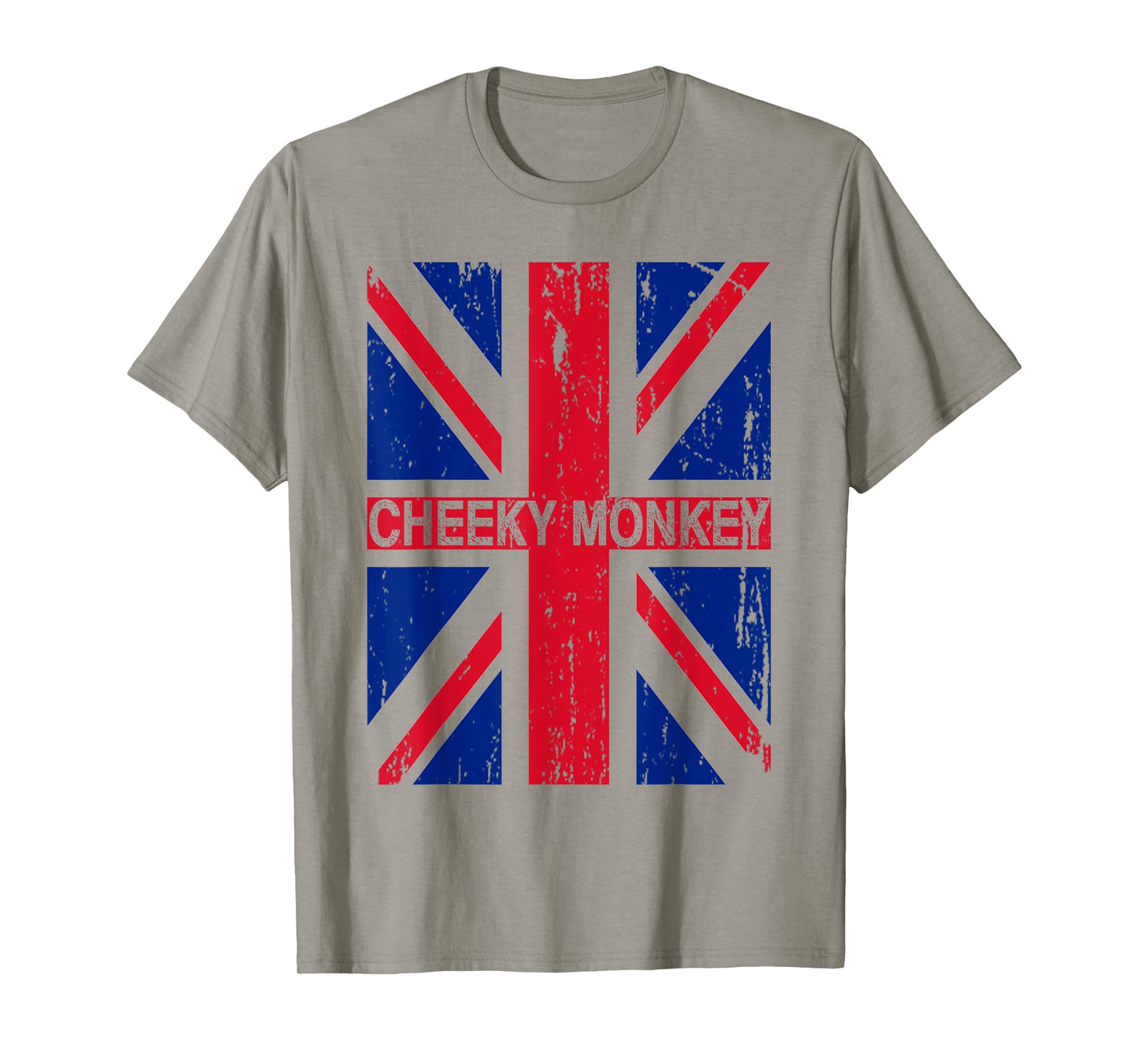 Cheeky Monkey Union Jack Great Britain Flag British Slang T-Shirt