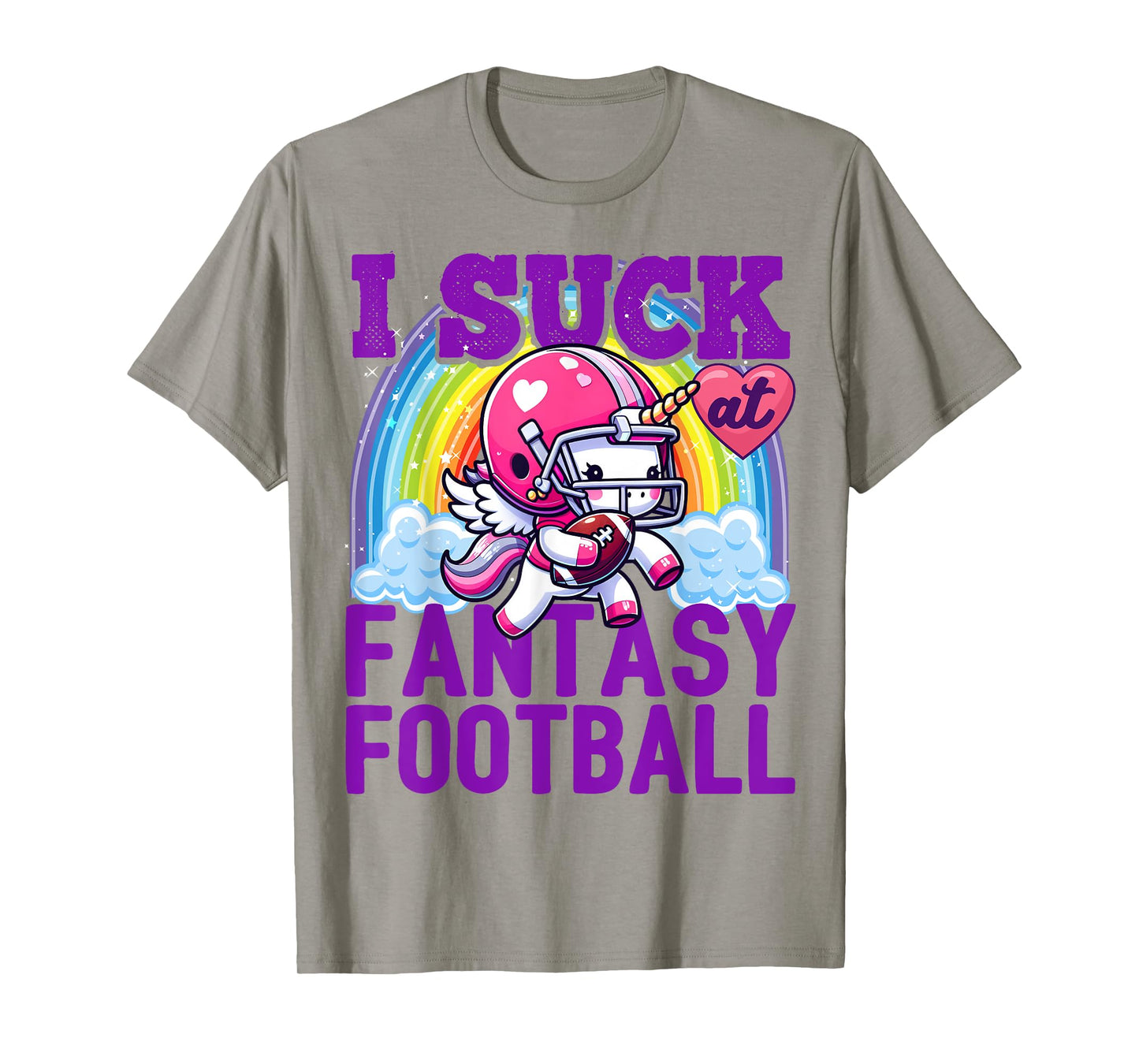 I Suck at Fantasy Football Unicorn Rainbow Loser Men T-Shirt