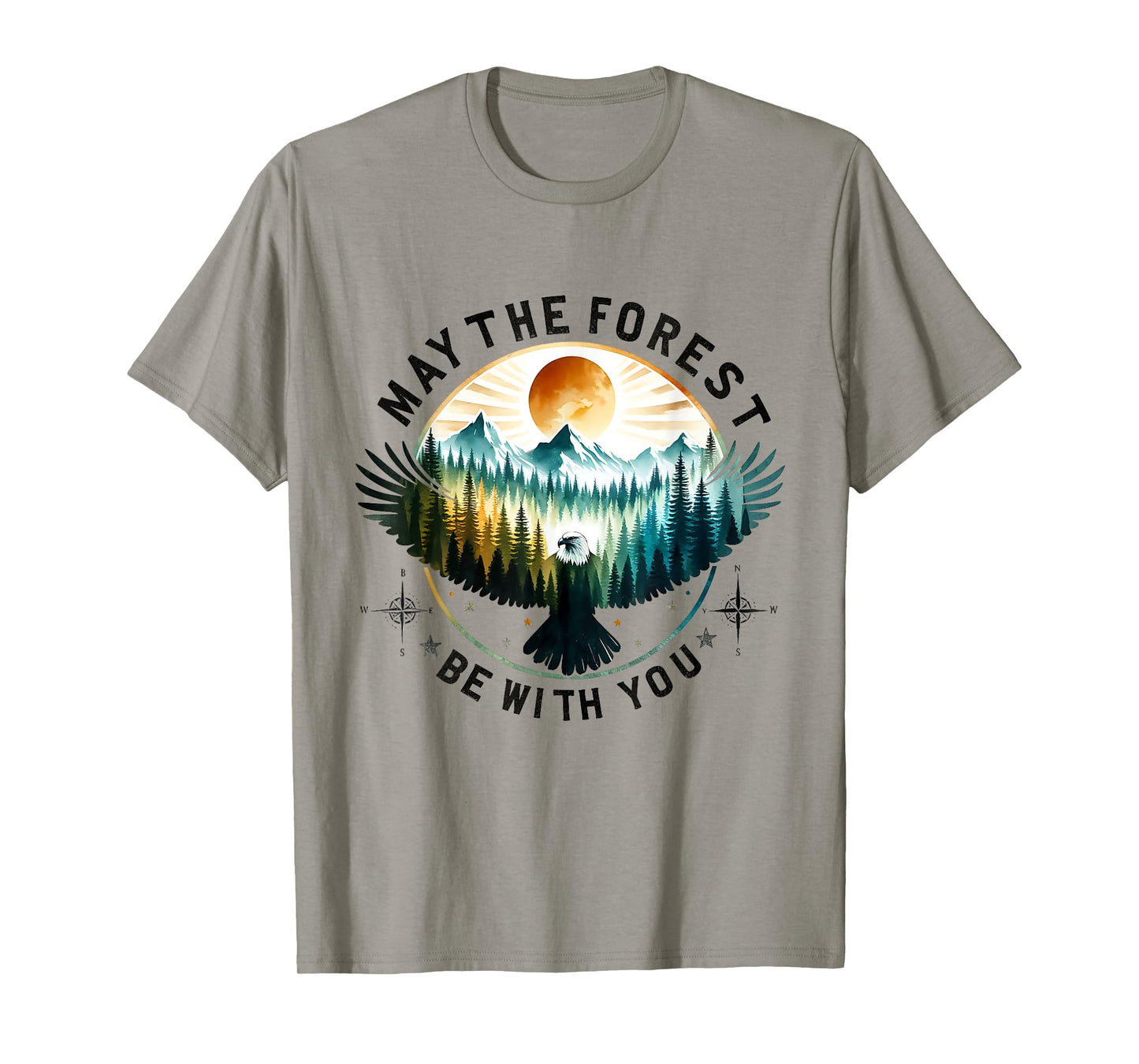 May The Forest Be With You Flying Eagle Sky Forest T-Shirt