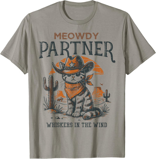 Cowboy Cat Meowdy Partner Vintage Howdy Kitten Women Men Kid T-Shirt